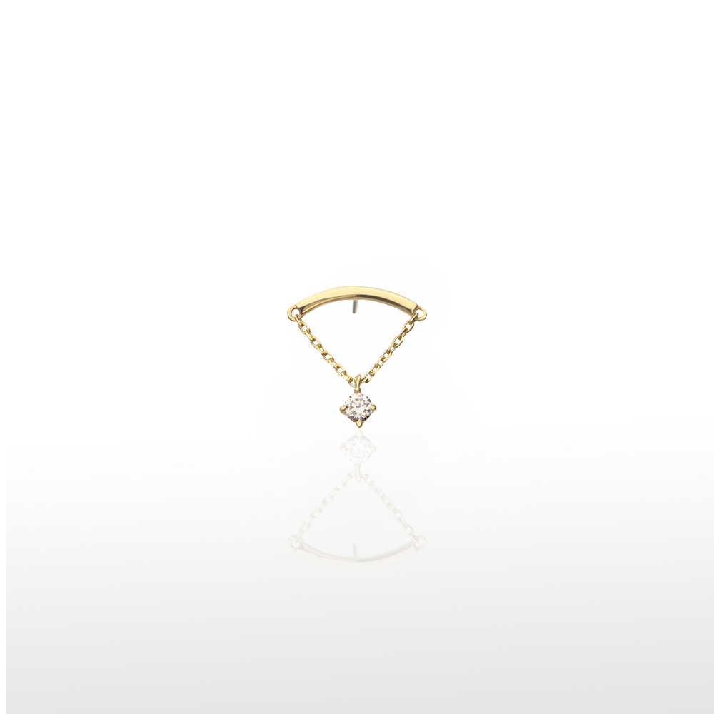 Image of Curved Bar Top with Diamond Dangle