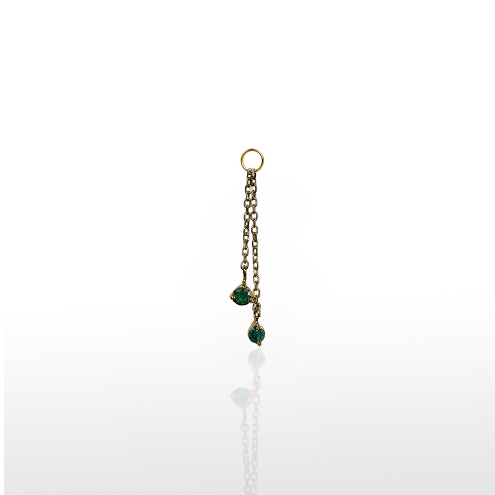 Image of Charm Triple Cadena Round Esmeralda