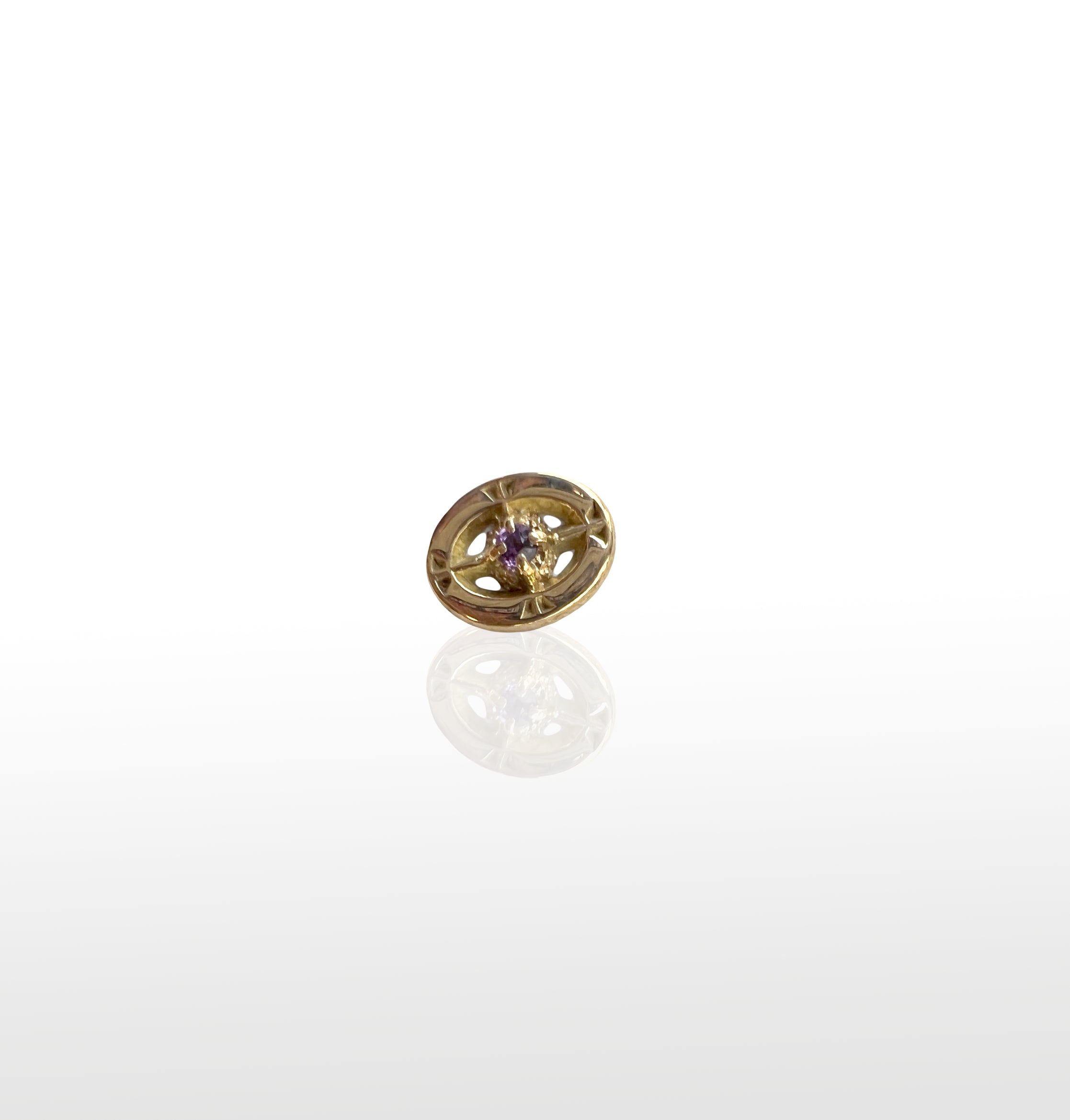 OVAL CON CRUZ Y PRONG SET AMATISTA